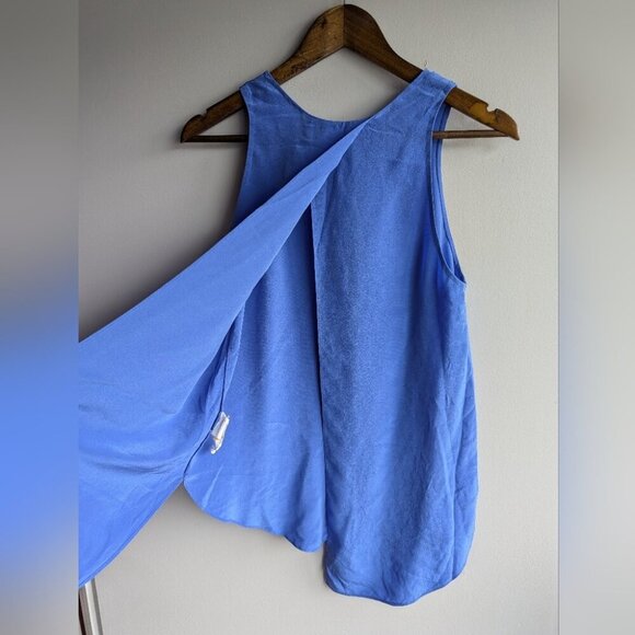 Wilfred 100% Silk Cress-Cross Open Back Blue Tank Top Womens Size S Fairy Grunge - Picture 5 of 8